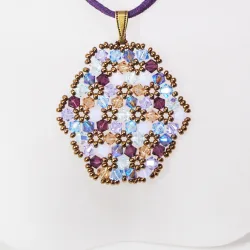 Pendant 30cm - Shea Oval-Purple Suedine - Pendant 30cm - Laiton bronze